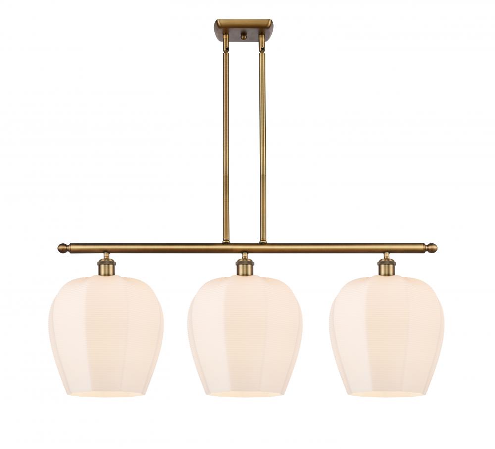 Norfolk - 3 Light - 38 inch - Brushed Brass - Stem hung - Island Light