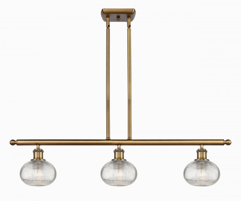 Ithaca - 3 Light - 36 inch - Brushed Brass - Stem hung - Island Light