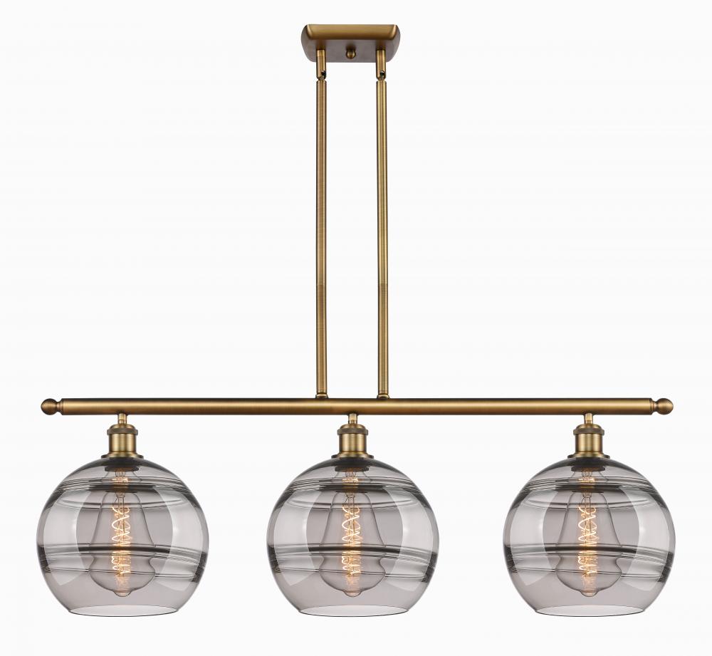 Rochester - 3 Light - 37 inch - Brushed Brass - Stem hung - Island Light