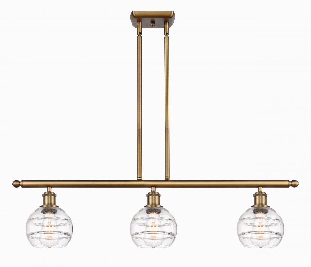 Rochester - 3 Light - 36 inch - Brushed Brass - Stem hung - Island Light