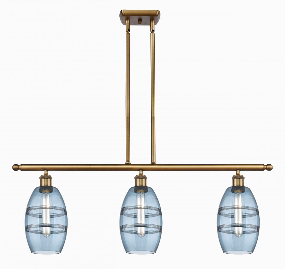 Vaz - 3 Light - 36 inch - Brushed Brass - Stem hung - Island Light