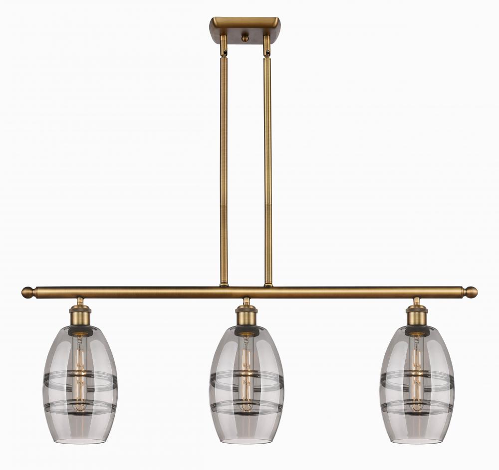 Vaz - 3 Light - 36 inch - Brushed Brass - Stem hung - Island Light