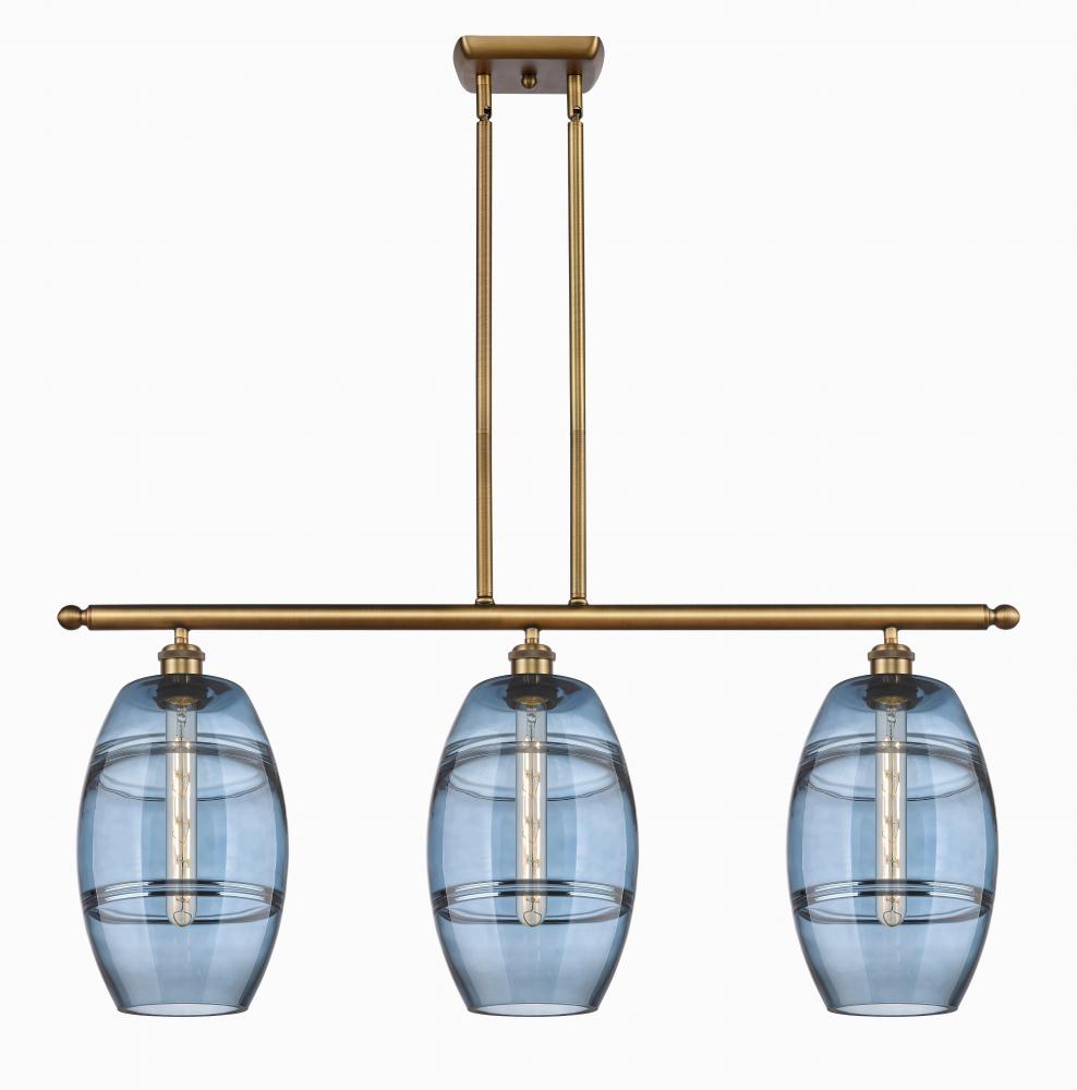 Vaz - 3 Light - 36 inch - Brushed Brass - Stem hung - Island Light
