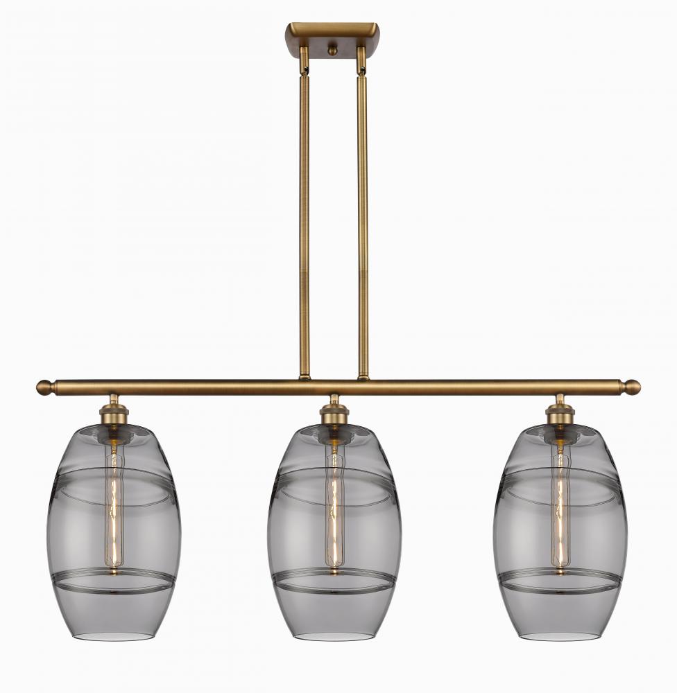 Vaz - 3 Light - 36 inch - Brushed Brass - Stem hung - Island Light