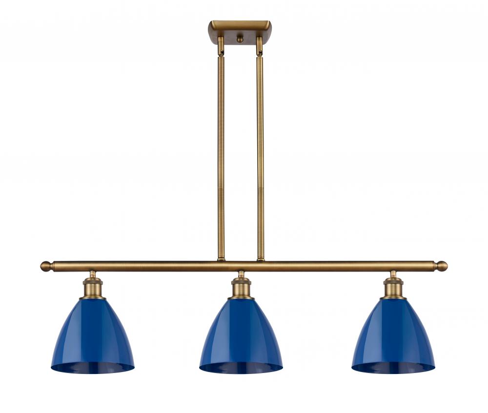 Plymouth - 3 Light - 36 inch - Brushed Brass - Stem hung - Island Light