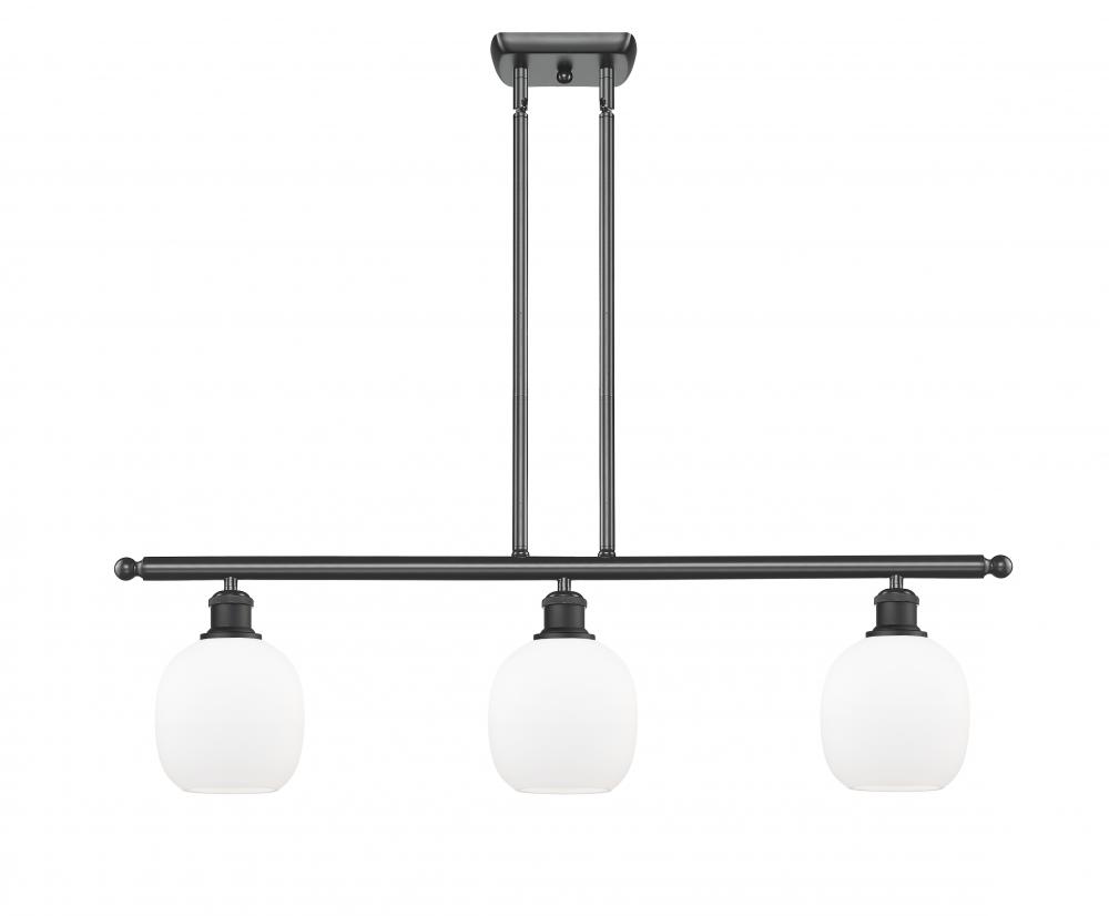 Belfast - 3 Light - 36 inch - Matte Black - Stem hung - Island Light