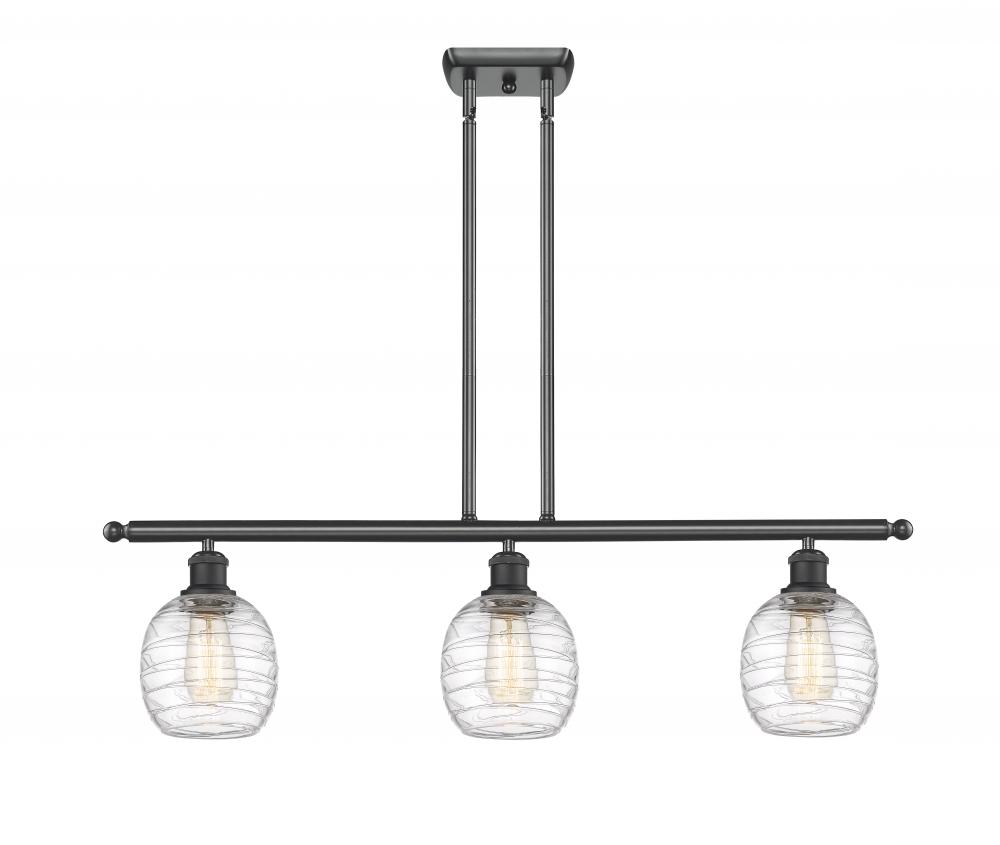 Belfast - 3 Light - 36 inch - Matte Black - Stem hung - Island Light