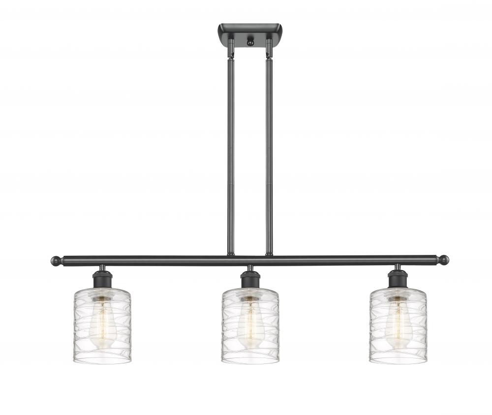 Cobbleskill - 3 Light - 36 inch - Matte Black - Stem hung - Island Light
