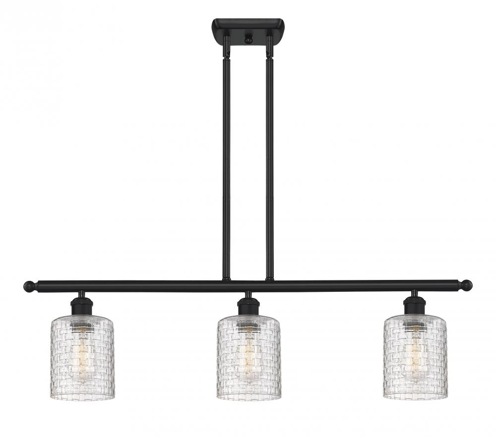 Cobbleskill - 3 Light - 36 inch - Matte Black - Stem hung - Island Light