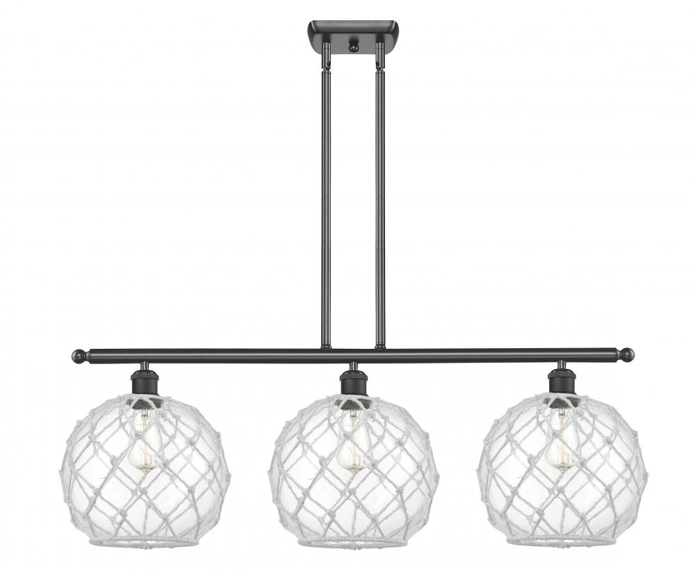 Farmhouse Rope - 3 Light - 37 inch - Matte Black - Stem hung - Island Light