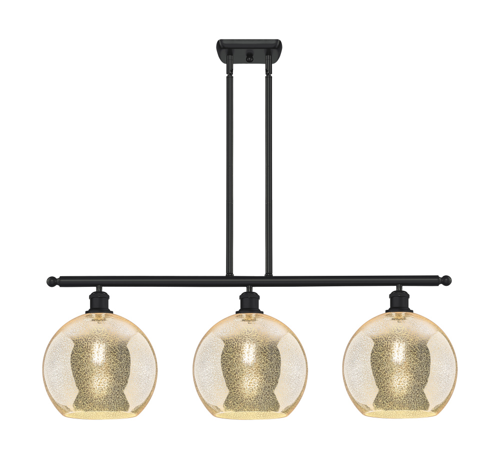 Athens - 3 Light - 37 inch - Matte Black - Stem Hung - Island Light