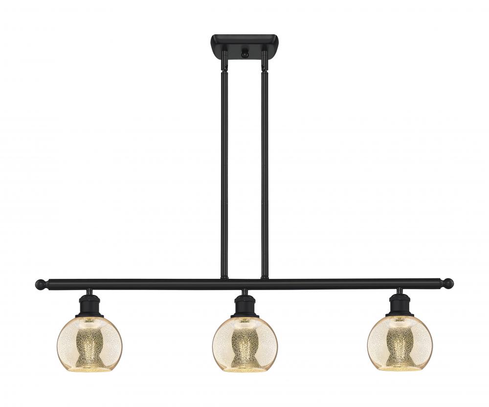 Athens - 3 Light - 36 inch - Matte Black - Stem hung - Island Light
