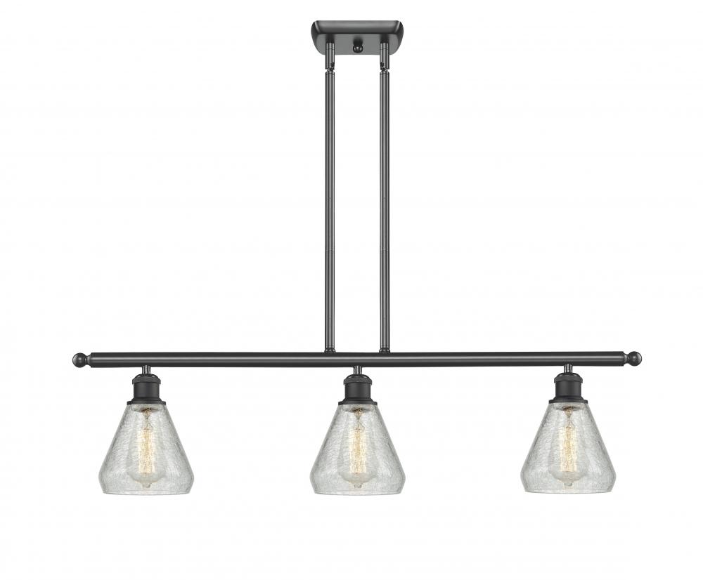 Conesus - 3 Light - 36 inch - Matte Black - Stem hung - Island Light