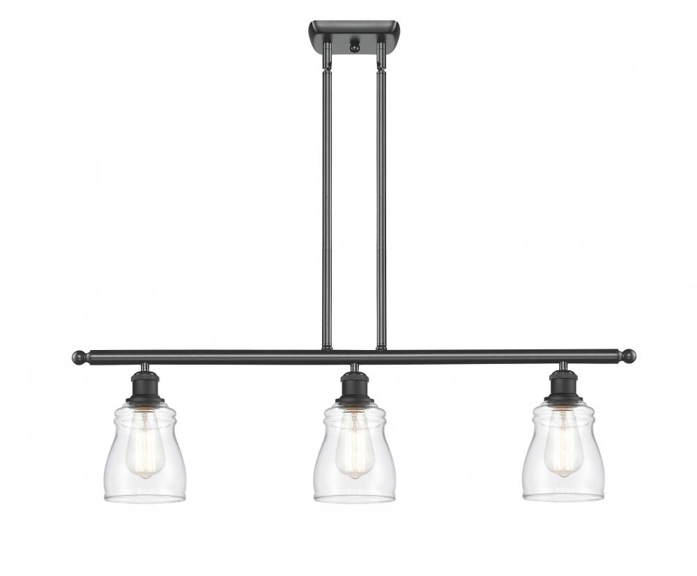 Ellery - 3 Light - 36 inch - Matte Black - Stem hung - Island Light