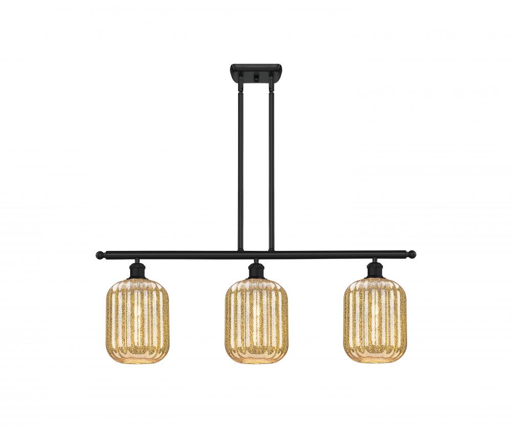 Preston Cylinder - 3 Light - 36 inch - Matte Black - Stem Hung - Island Light