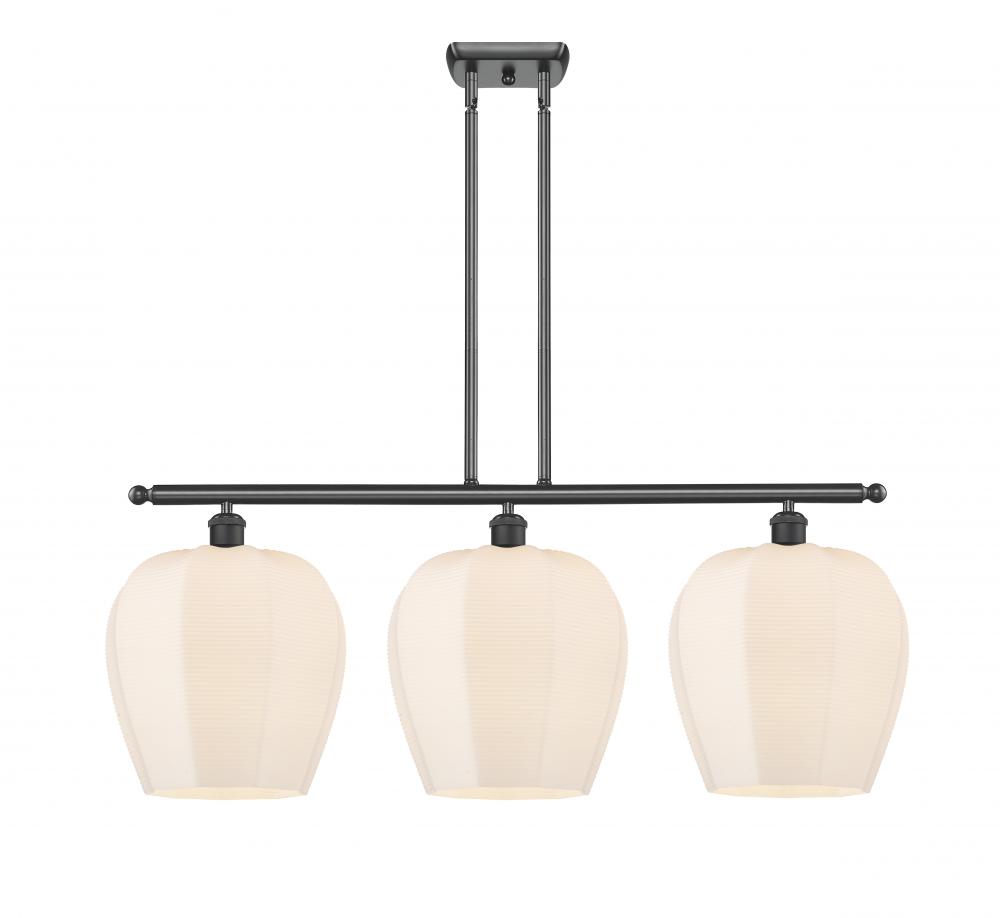 Norfolk - 3 Light - 38 inch - Matte Black - Stem hung - Island Light