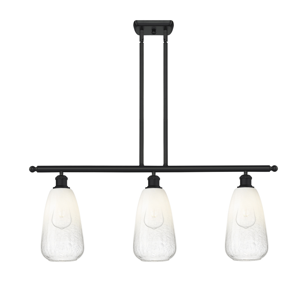 Brookhaven Almond - 3 Light - 36 inch - Matte Black - Stem Hung - Island Light