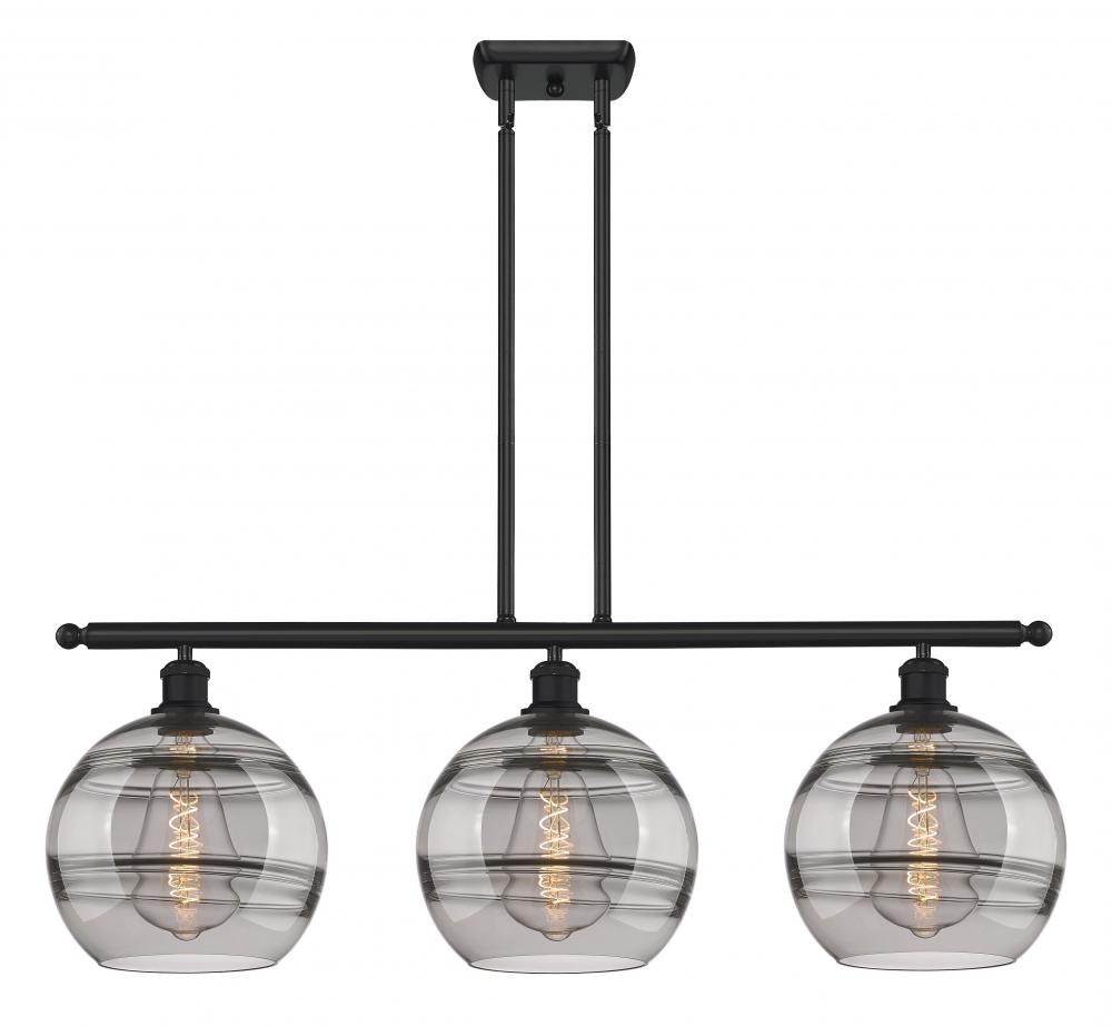 Rochester - 3 Light - 37 inch - Matte Black - Stem hung - Island Light