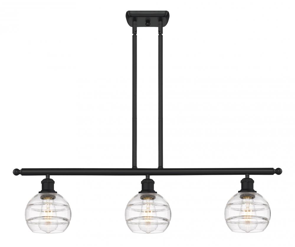 Rochester - 3 Light - 36 inch - Matte Black - Stem hung - Island Light