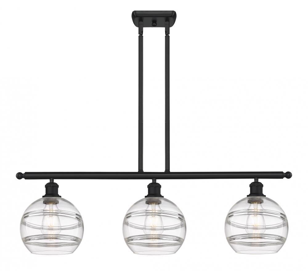 Rochester - 3 Light - 36 inch - Matte Black - Stem hung - Island Light