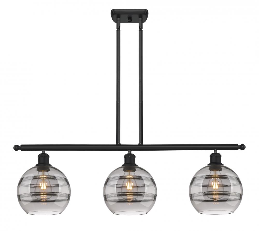 Rochester - 3 Light - 36 inch - Matte Black - Stem hung - Island Light