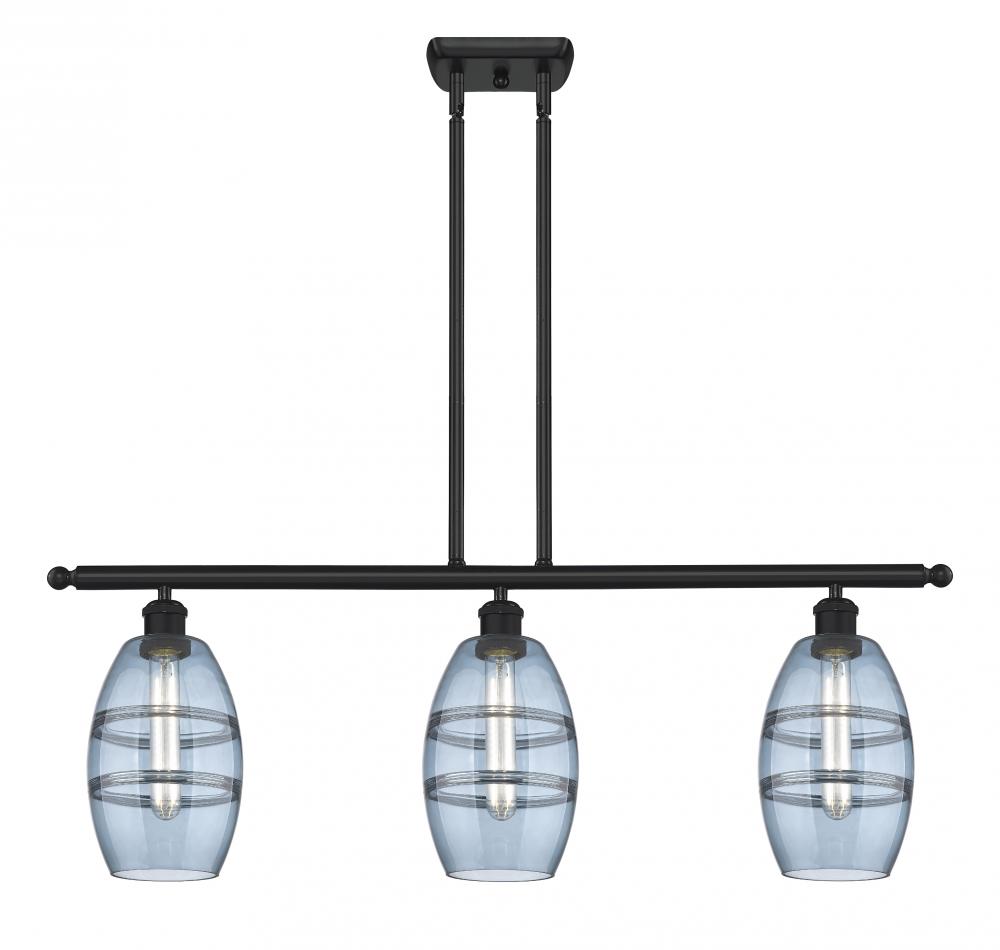 Vaz - 3 Light - 36 inch - Matte Black - Stem hung - Island Light
