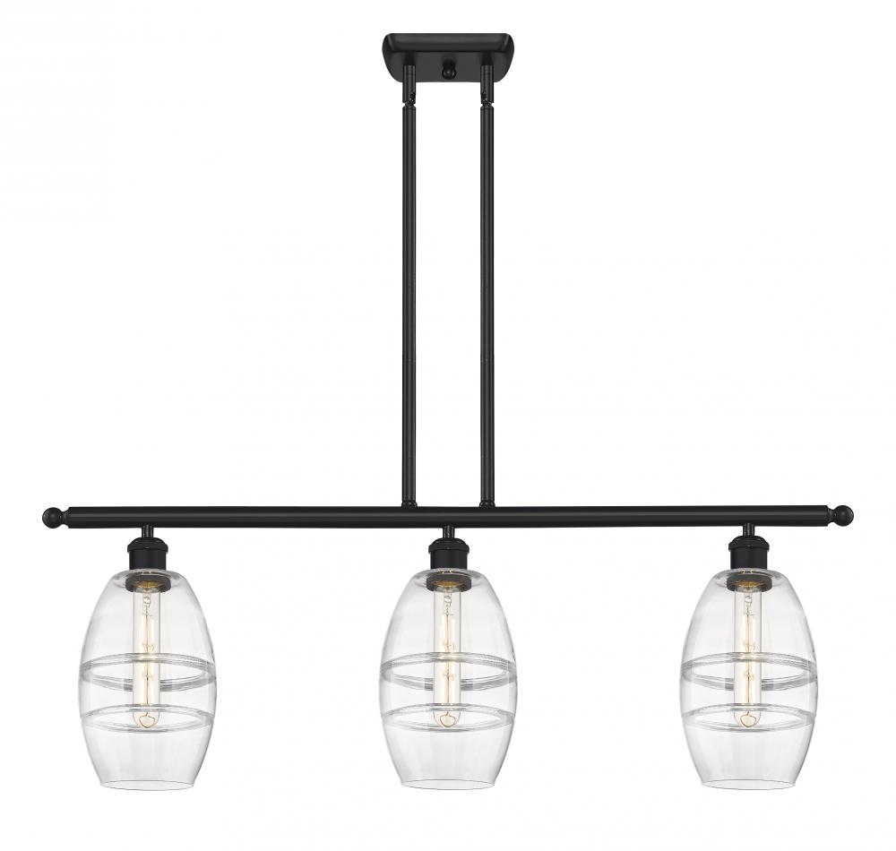 Vaz - 3 Light - 36 inch - Matte Black - Stem hung - Island Light