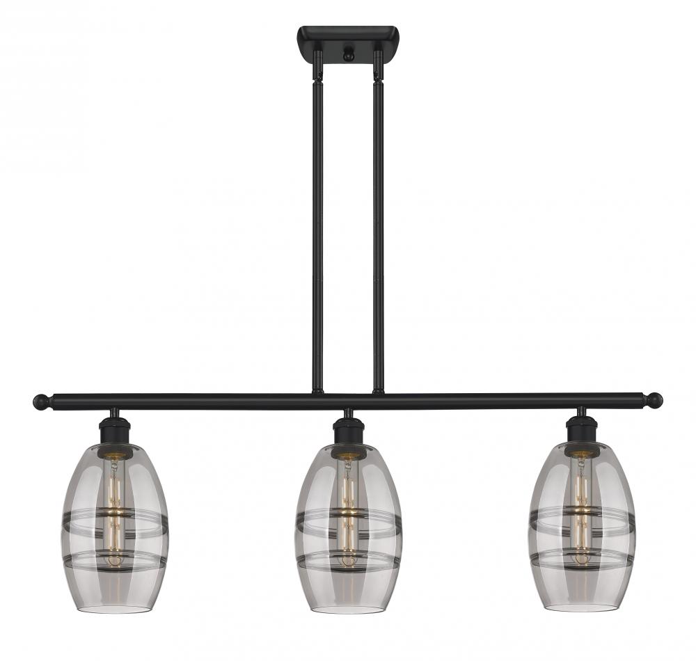 Vaz - 3 Light - 36 inch - Matte Black - Stem hung - Island Light
