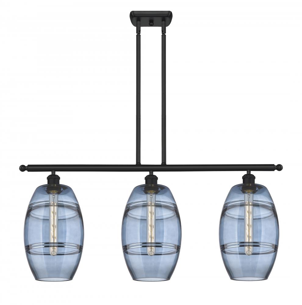 Vaz - 3 Light - 36 inch - Matte Black - Stem hung - Island Light