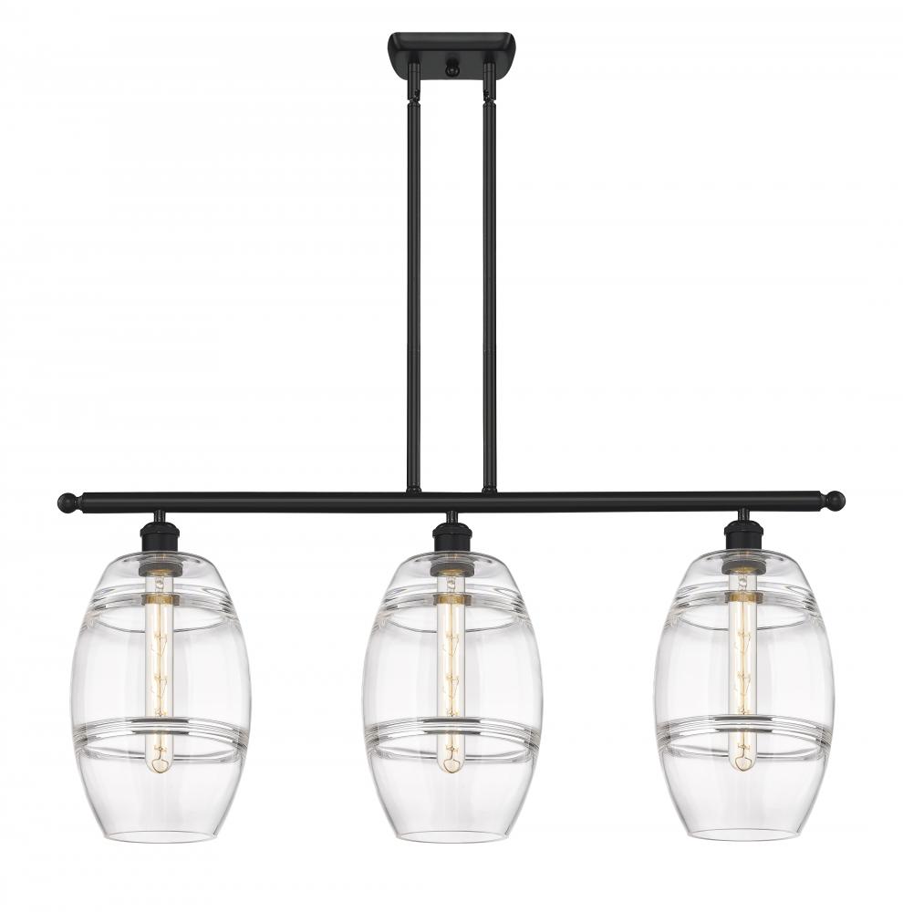 Vaz - 3 Light - 36 inch - Matte Black - Stem hung - Island Light