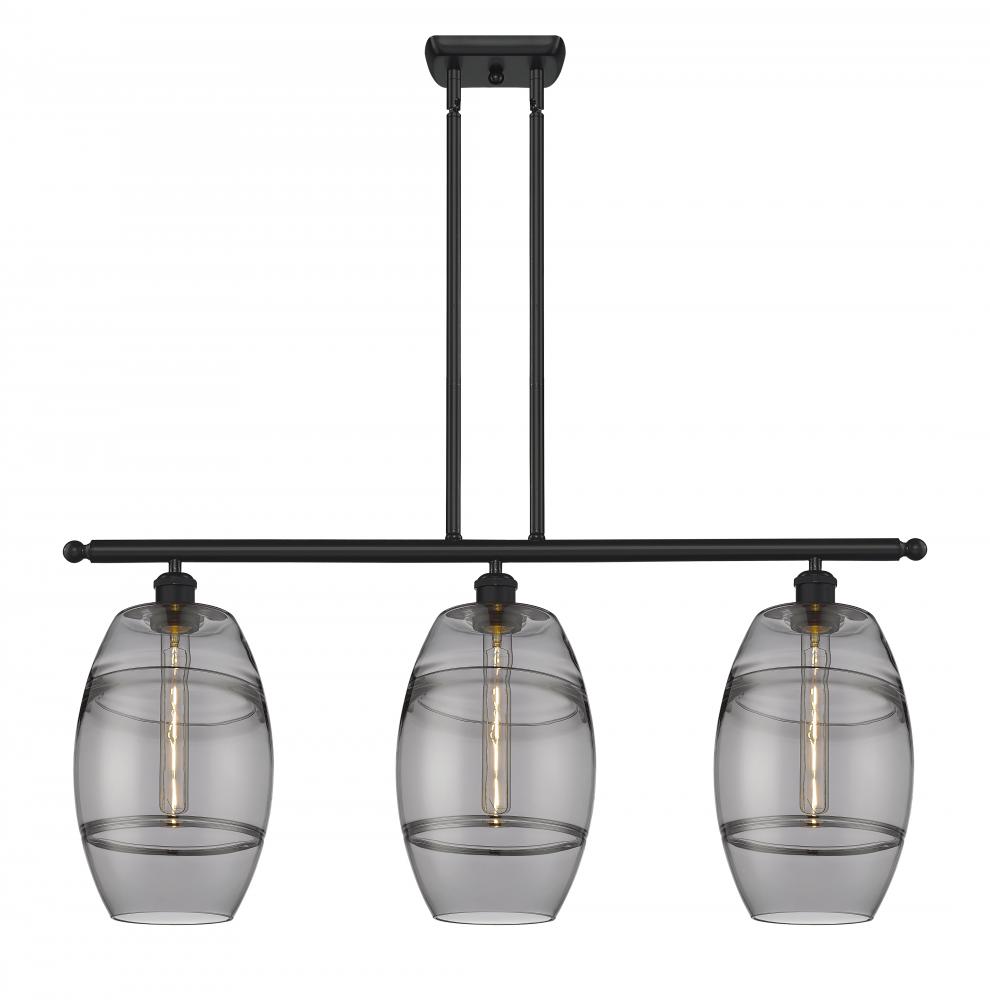 Vaz - 3 Light - 36 inch - Matte Black - Stem hung - Island Light