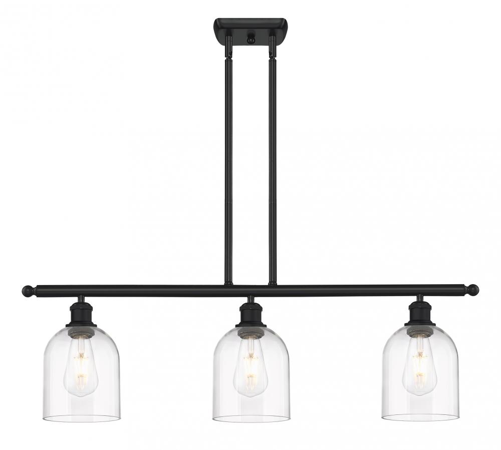Bella - 3 Light - 36 inch - Matte Black - Stem hung - Island Light