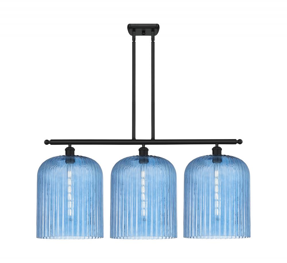 Bridal Veil - 3 Light - 36 inch - Matte Black - Stem hung - Island Light