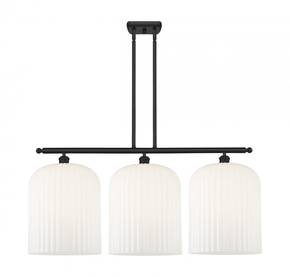 Bridal Veil - 3 Light - 36 inch - Matte Black - Stem hung - Island Light