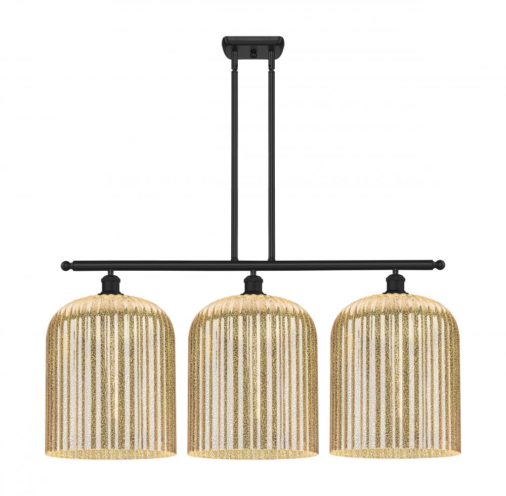 Bridal Veil - 3 Light - 36 inch - Matte Black - Stem hung - Island Light