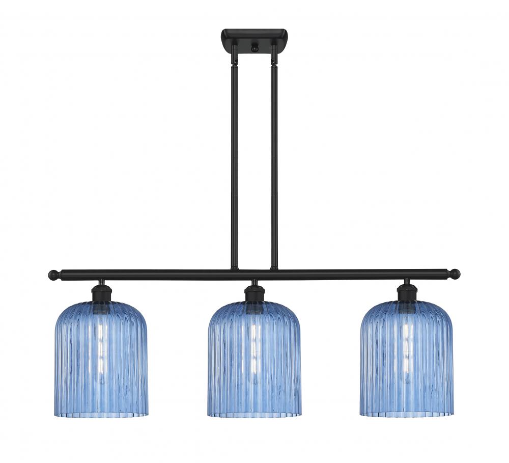 Bridal Veil - 3 Light - 36 inch - Matte Black - Stem hung - Island Light