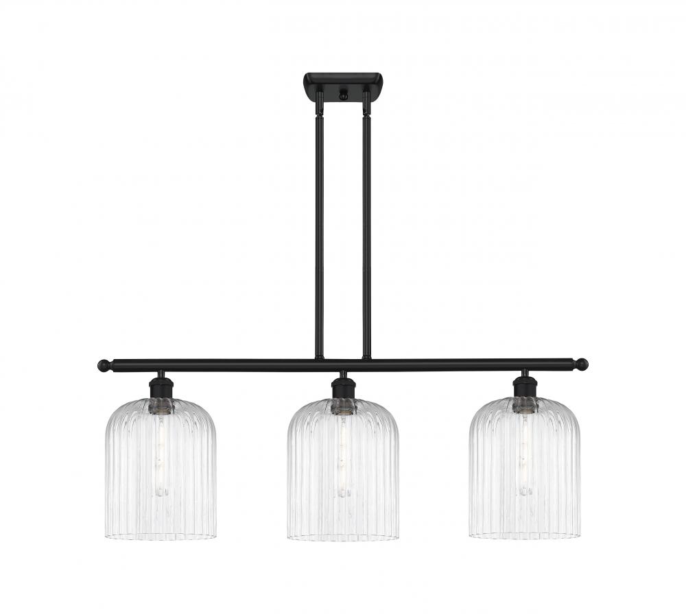 Bridal Veil - 3 Light - 36 inch - Matte Black - Stem hung - Island Light