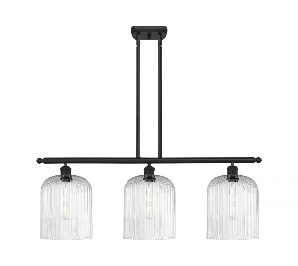 Bridal Veil - 3 Light - 36 inch - Matte Black - Stem hung - Island Light