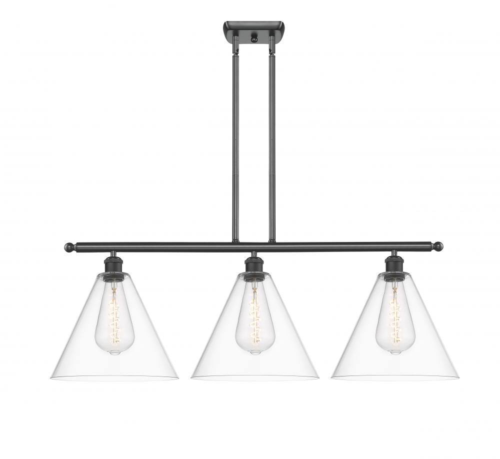 Berkshire - 3 Light - 39 inch - Matte Black - Stem hung - Island Light