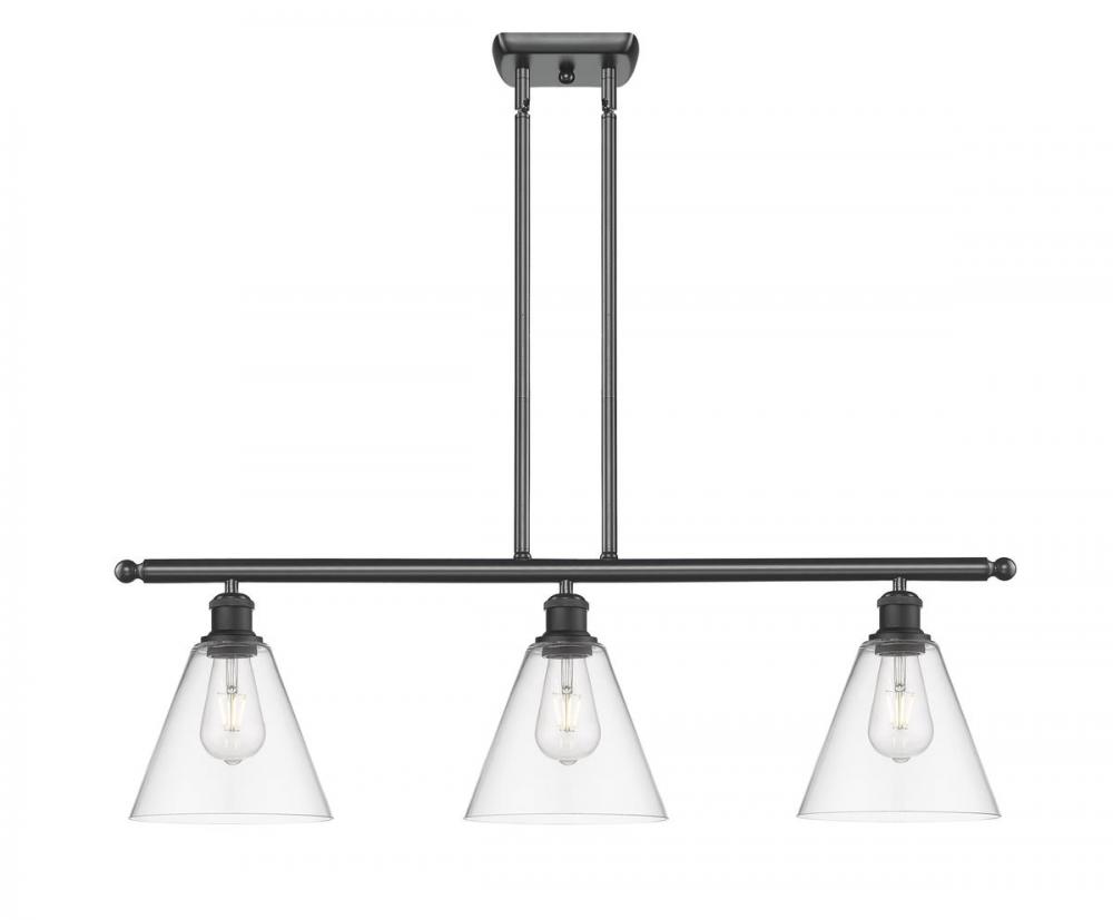 Berkshire - 3 Light - 36 inch - Matte Black - Stem hung - Island Light