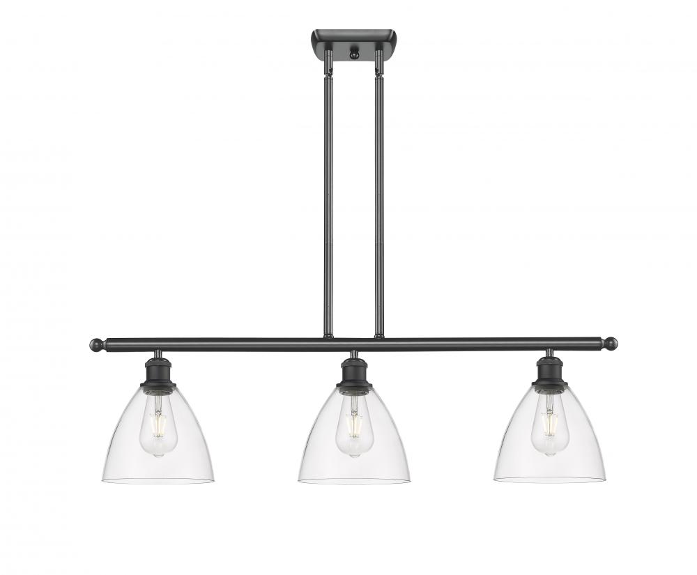 Bristol - 3 Light - 36 inch - Matte Black - Stem hung - Island Light