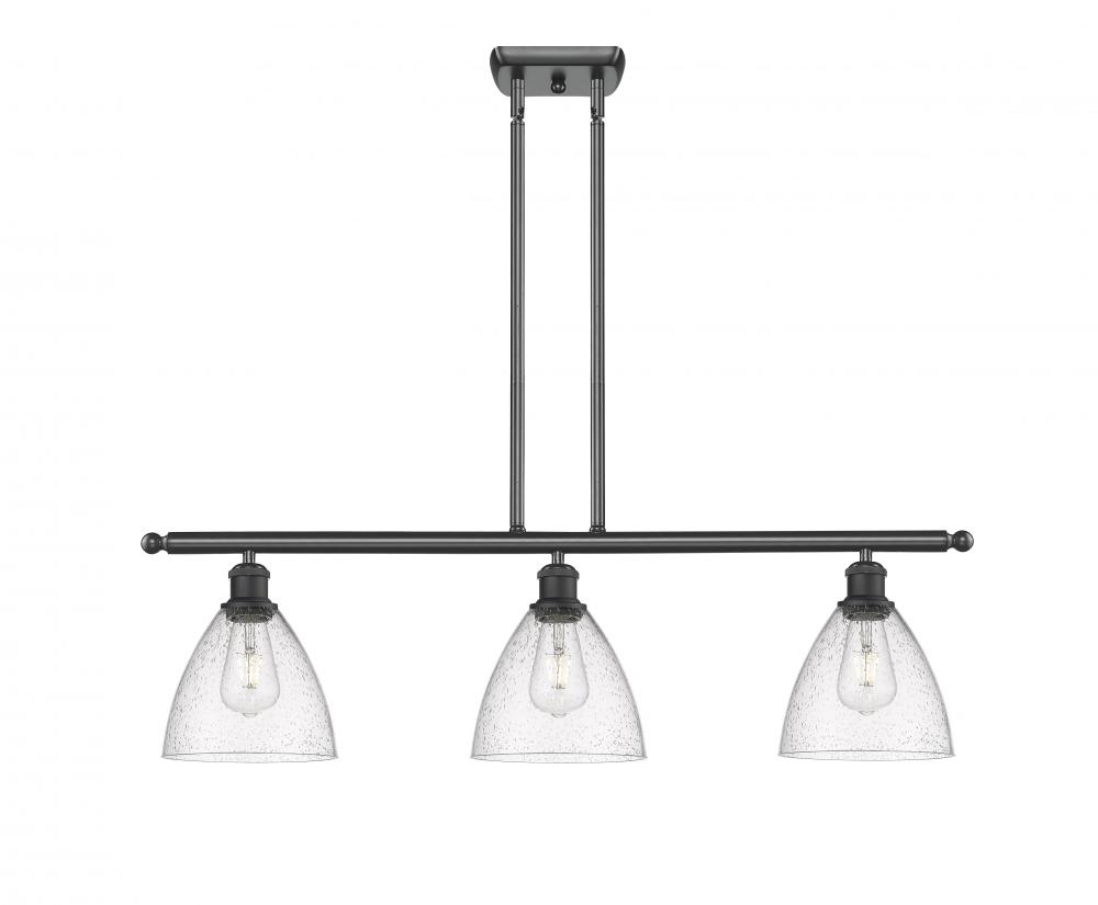 Bristol - 3 Light - 36 inch - Matte Black - Stem hung - Island Light