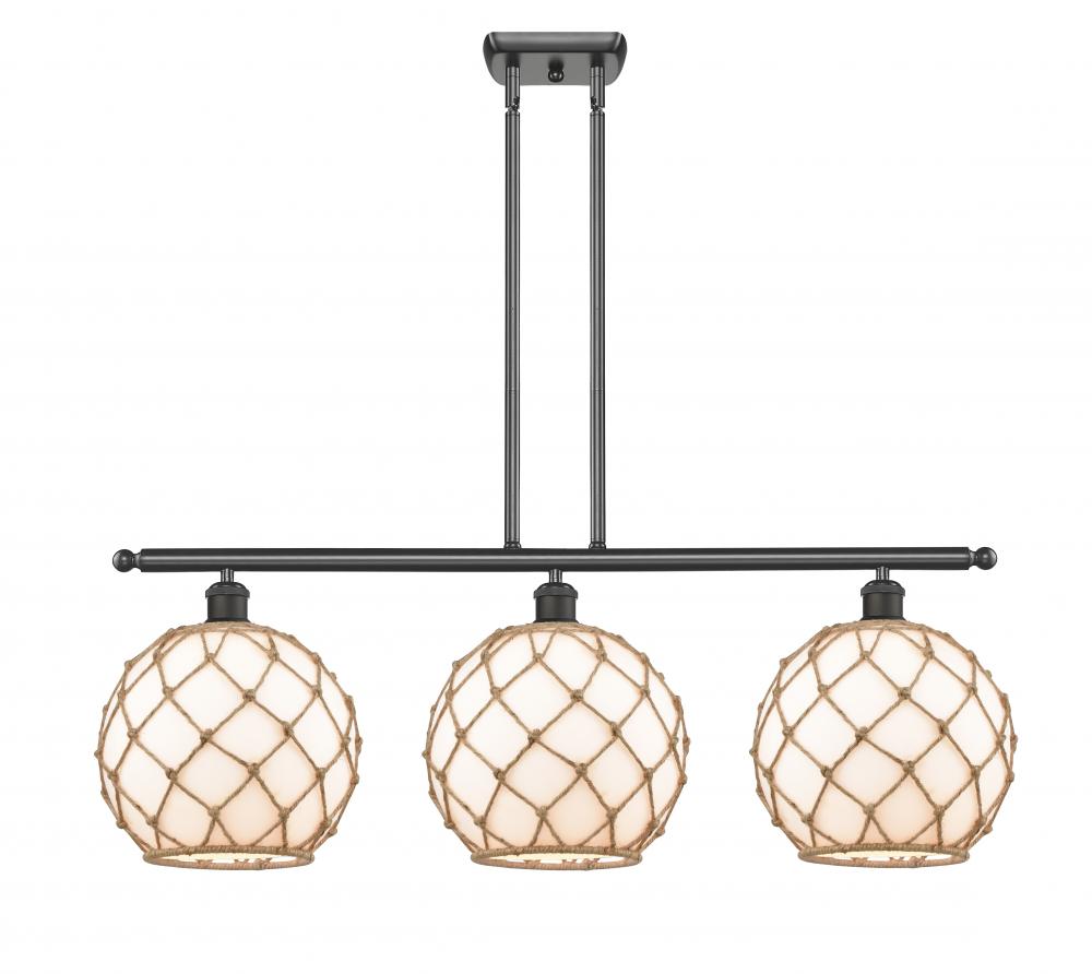 Farmhouse Rope - 3 Light - 37 inch - Oil Rubbed Bronze - Stem hung - Island Light