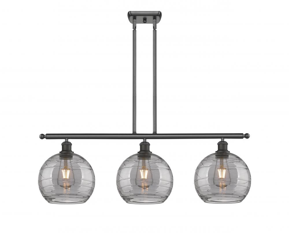 Athens Deco Swirl - 3 Light - 36 inch - Oil Rubbed Bronze - Stem hung - Island Light