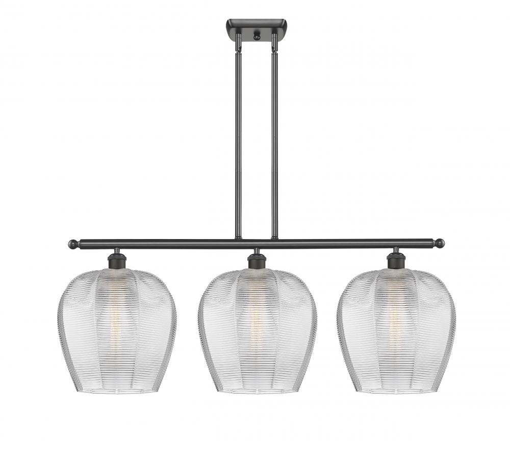 Norfolk - 3 Light - 38 inch - Oil Rubbed Bronze - Stem hung - Island Light