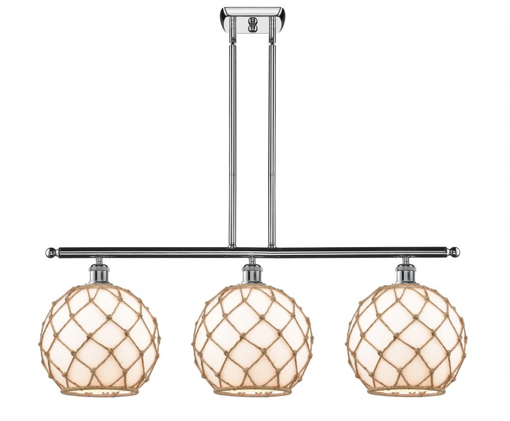 Farmhouse Rope - 3 Light - 37 inch - Polished Chrome - Stem hung - Island Light