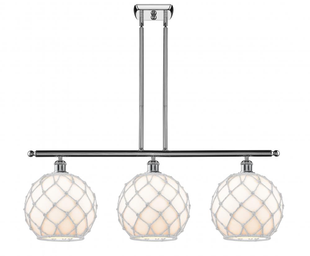 Farmhouse Rope - 3 Light - 37 inch - Polished Chrome - Stem hung - Island Light