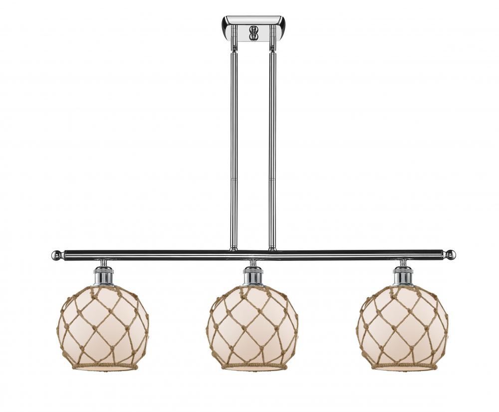 Farmhouse Rope - 3 Light - 36 inch - Polished Chrome - Stem hung - Island Light