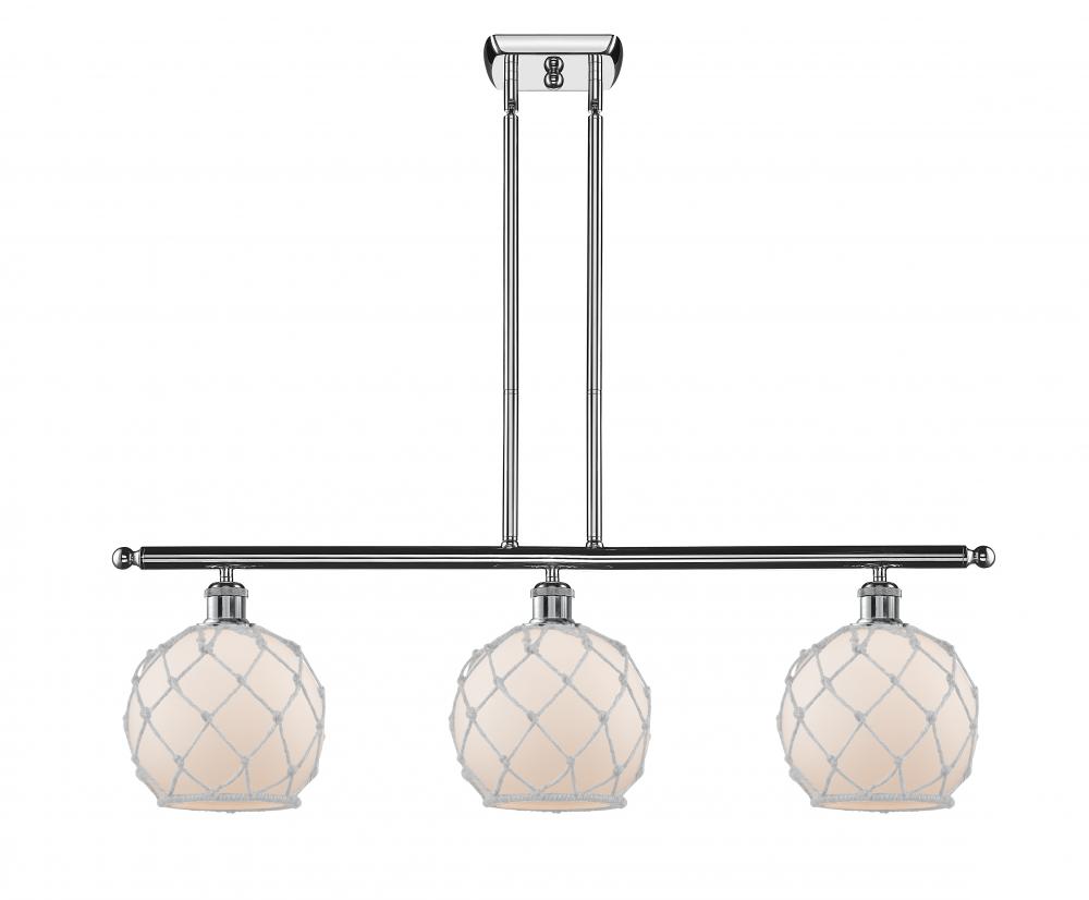 Farmhouse Rope - 3 Light - 36 inch - Polished Chrome - Stem hung - Island Light