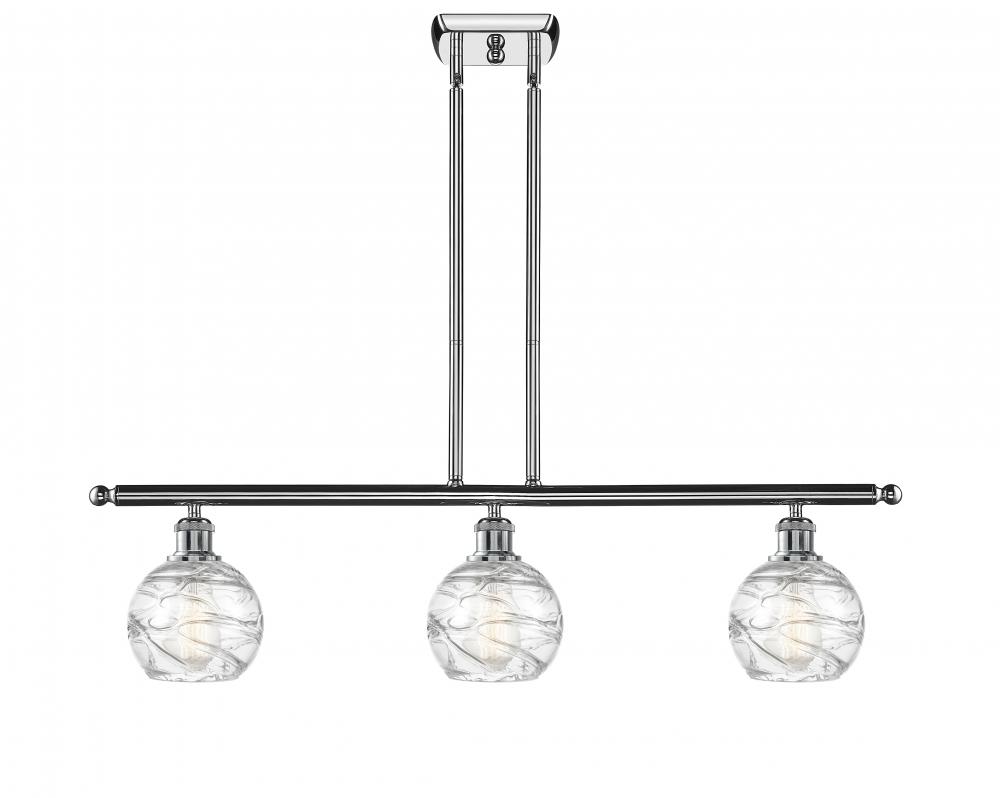 Athens Deco Swirl - 3 Light - 36 inch - Polished Chrome - Stem hung - Island Light